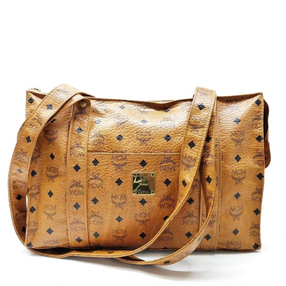 (L2) MCM Shoulder Bag Brown PVC - Picture 1 of 10